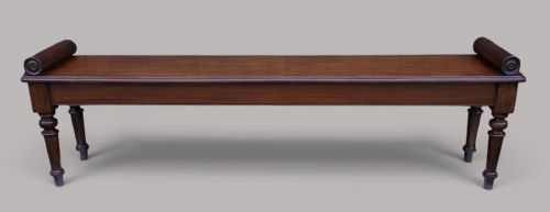 REGENCY MAHOGANY HALL BENCH WINDOW SEAT 6FT WIDE - ADDITIONAL PHOTO 1