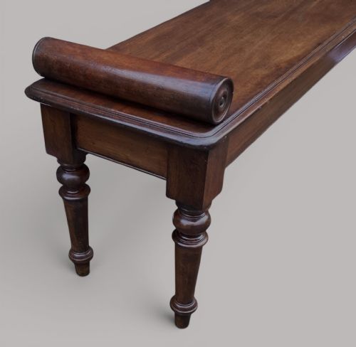 REGENCY MAHOGANY HALL BENCH WINDOW SEAT 6FT WIDE - ADDITIONAL PHOTO 3