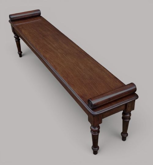 REGENCY MAHOGANY HALL BENCH WINDOW SEAT 6FT WIDE - ADDITIONAL PHOTO 4