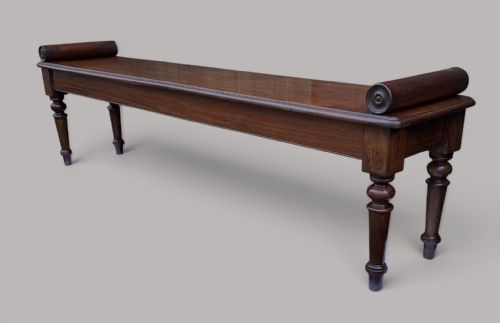 REGENCY MAHOGANY HALL BENCH WINDOW SEAT 6FT WIDE - ADDITIONAL PHOTO 5
