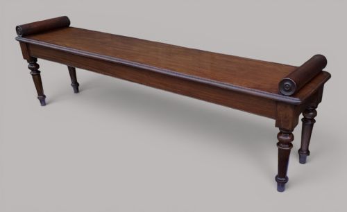 REGENCY MAHOGANY HALL BENCH WINDOW SEAT 6FT WIDE - ADDITIONAL PHOTO 6