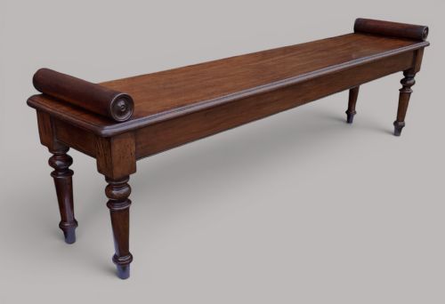 REGENCY MAHOGANY HALL BENCH WINDOW SEAT 6FT WIDE - ADDITIONAL PHOTO 10
