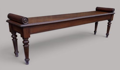 REGENCY MAHOGANY HALL BENCH WINDOW SEAT 6FT WIDE - ADDITIONAL PHOTO 11