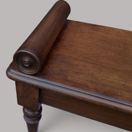 REGENCY MAHOGANY HALL BENCH WINDOW SEAT 6FT WIDE - ADDITIONAL PHOTO 13