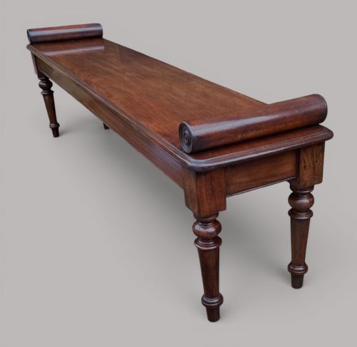 REGENCY MAHOGANY HALL BENCH WINDOW SEAT 6FT WIDE - ADDITIONAL PHOTO 14