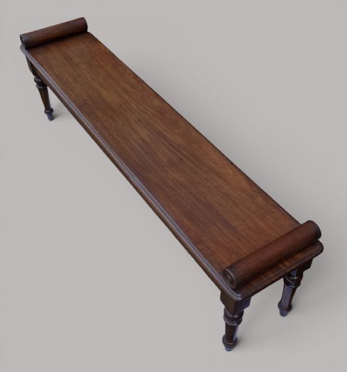 REGENCY MAHOGANY HALL BENCH WINDOW SEAT 6FT WIDE - ADDITIONAL PHOTO 15