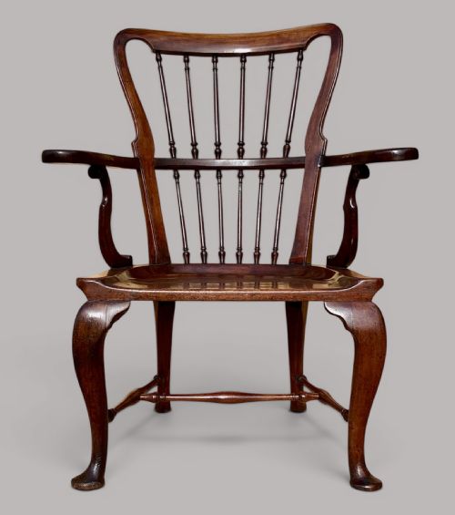 GEORGE II MAHOGANY WINDSOR TYPE ARMCHAIR - ADDITIONAL PHOTO 1