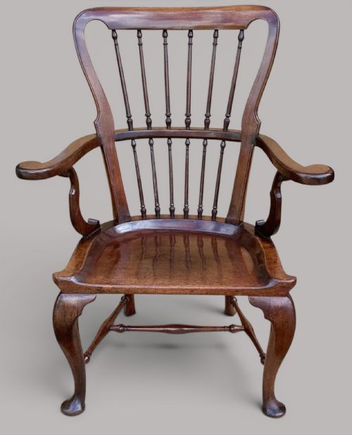 GEORGE II MAHOGANY WINDSOR TYPE ARMCHAIR - ADDITIONAL PHOTO 2