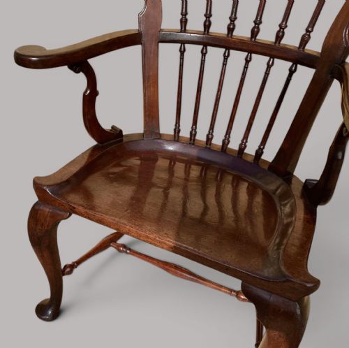 GEORGE II MAHOGANY WINDSOR TYPE ARMCHAIR - ADDITIONAL PHOTO 5