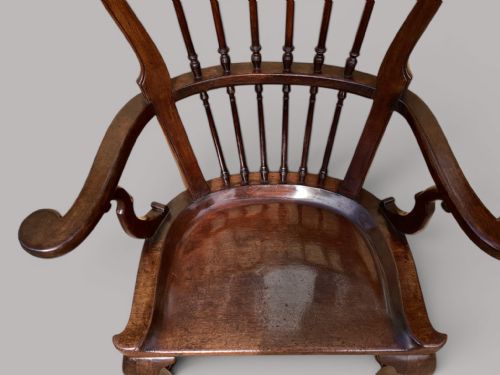 GEORGE II MAHOGANY WINDSOR TYPE ARMCHAIR - ADDITIONAL PHOTO 6