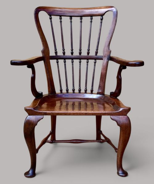 GEORGE II MAHOGANY WINDSOR TYPE ARMCHAIR - ADDITIONAL PHOTO 7
