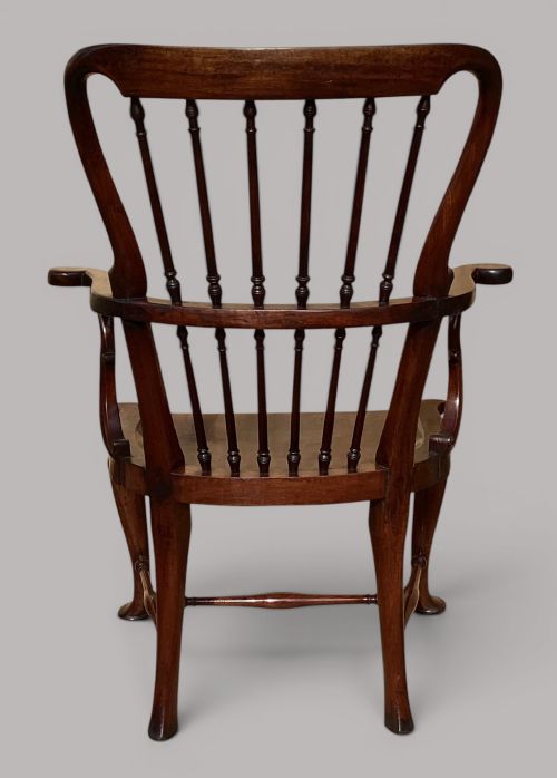 GEORGE II MAHOGANY WINDSOR TYPE ARMCHAIR - ADDITIONAL PHOTO 8