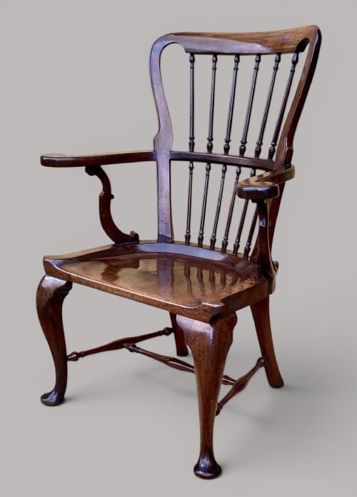 GEORGE II MAHOGANY WINDSOR TYPE ARMCHAIR - ADDITIONAL PHOTO 10