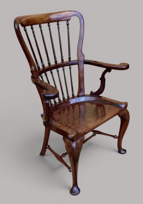 GEORGE II MAHOGANY WINDSOR TYPE ARMCHAIR - ADDITIONAL PHOTO 11