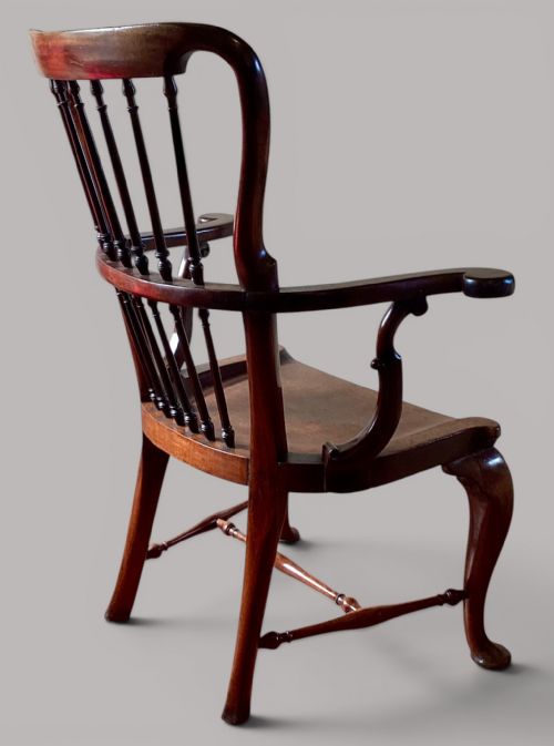 GEORGE II MAHOGANY WINDSOR TYPE ARMCHAIR - ADDITIONAL PHOTO 12