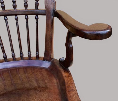 GEORGE II MAHOGANY WINDSOR TYPE ARMCHAIR - ADDITIONAL PHOTO 13