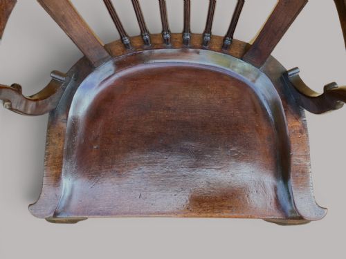 GEORGE II MAHOGANY WINDSOR TYPE ARMCHAIR - ADDITIONAL PHOTO 15