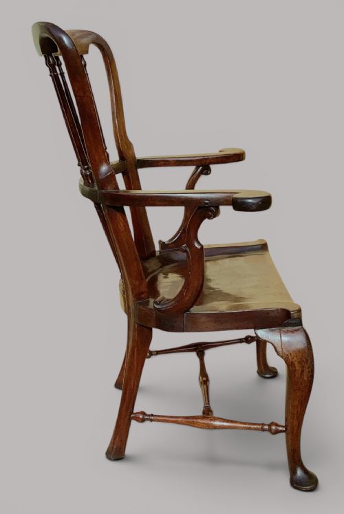 GEORGE II MAHOGANY WINDSOR TYPE ARMCHAIR - ADDITIONAL PHOTO 20