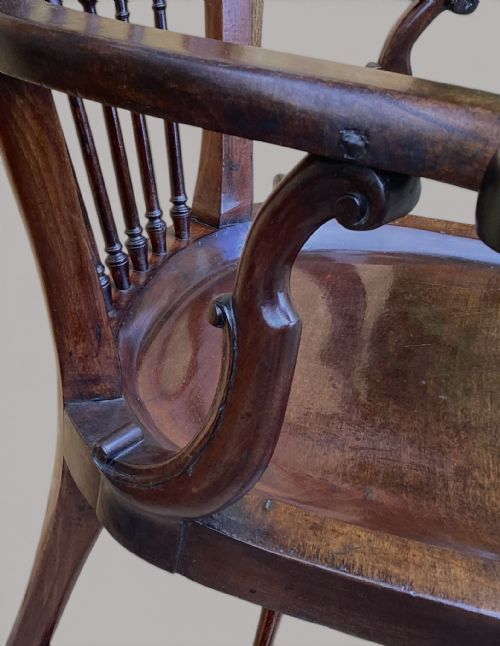 GEORGE II MAHOGANY WINDSOR TYPE ARMCHAIR - ADDITIONAL PHOTO 21