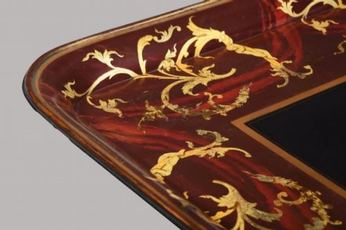 REGENCY PAPIERMCH TRAY RETAINING ITS UNUSUAL ORIGINAL DECORATION - ADDITIONAL PHOTO 2