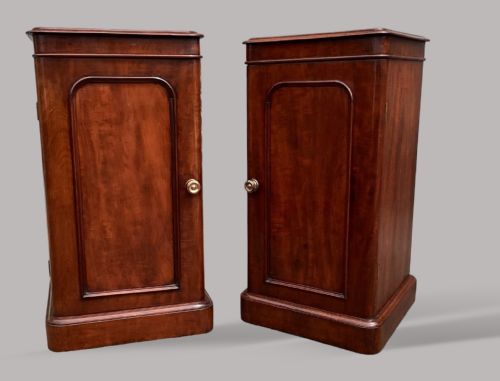 GEORGE IV PAIR OF MAHOGANY PEDESTAL BEDSIDE CUPBOARDS ATTRIBUTED TO HOLLAND SONS - ADDITIONAL PHOTO 4
