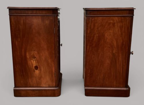 GEORGE IV PAIR OF MAHOGANY PEDESTAL BEDSIDE CUPBOARDS ATTRIBUTED TO HOLLAND SONS - ADDITIONAL PHOTO 6