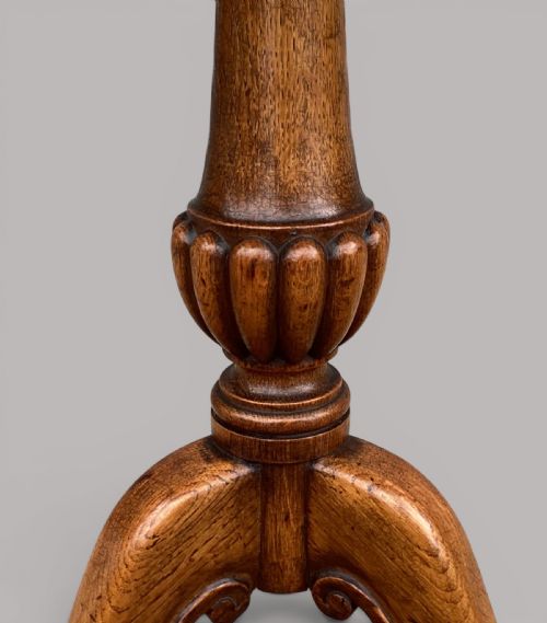 REGENCY BURR OAK TRIPOD OCCASIONAL TABLE LAMP TABLE - ADDITIONAL PHOTO 11