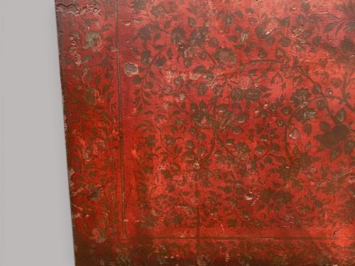 C19TH INDIAN RED LACQUERED TRUNK CHEST ON STAND - ADDITIONAL PHOTO 13