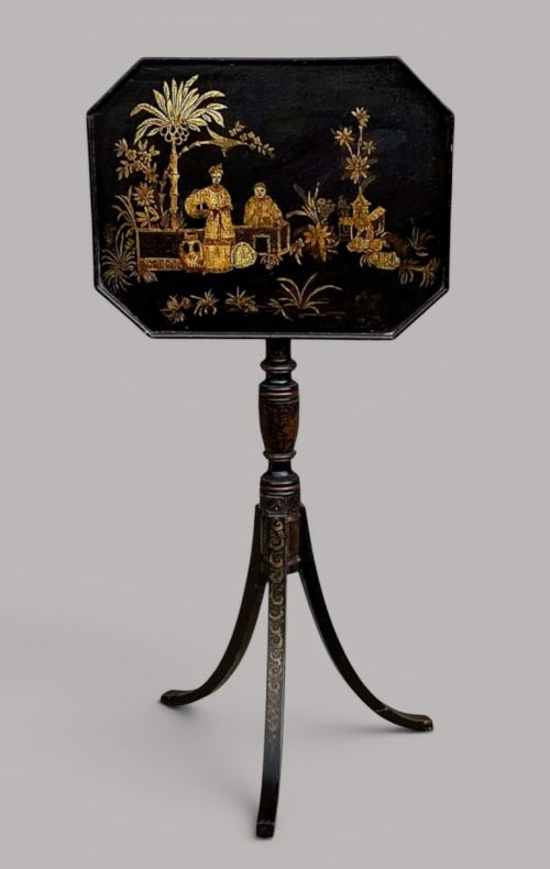 REGENCY CHINOISERIE LACQUERED WINE OCCASIONAL TABLE - ADDITIONAL PHOTO 1