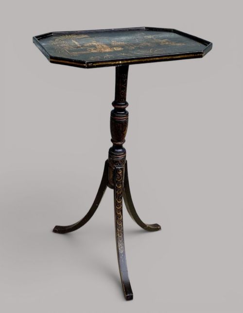 REGENCY CHINOISERIE LACQUERED WINE OCCASIONAL TABLE - ADDITIONAL PHOTO 4