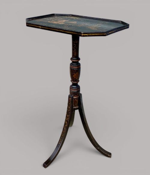 REGENCY CHINOISERIE LACQUERED WINE OCCASIONAL TABLE - ADDITIONAL PHOTO 5