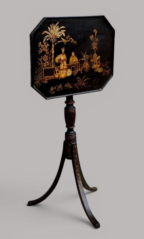 REGENCY CHINOISERIE LACQUERED WINE OCCASIONAL TABLE - ADDITIONAL PHOTO 7