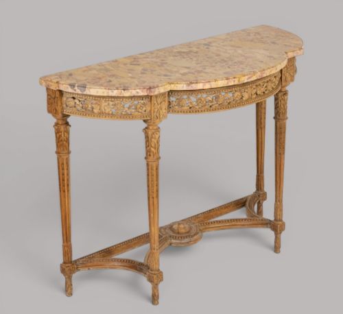 C18TH LOUIS XVI WALNUT MARBLE TOP CONSOLE TABLE - ADDITIONAL PHOTO 1