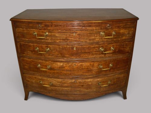 George III Mahogany Bow Chest of Drawers
