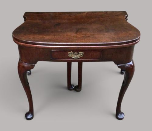 George II Irish Mahogany Kidney Shaped Card Table