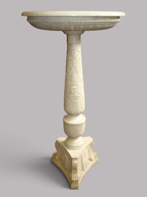 Early C19th Italian Carved Marble Tazza on Pedestal
