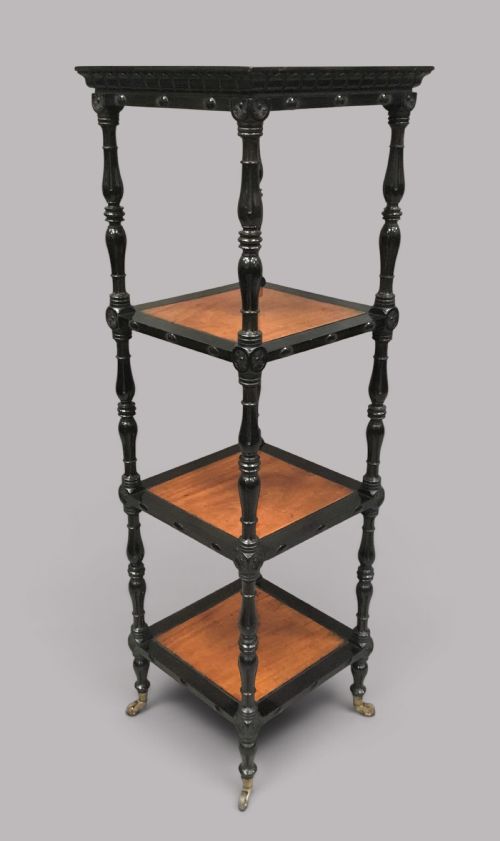 C19th Celonese Ebony and Satinwood Etagere / Whatnot