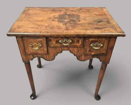 George I figured walnut lowboy in very original condition