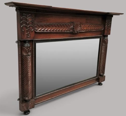 Regency Anglo Indian Teak Wall / Overmantle Mirror