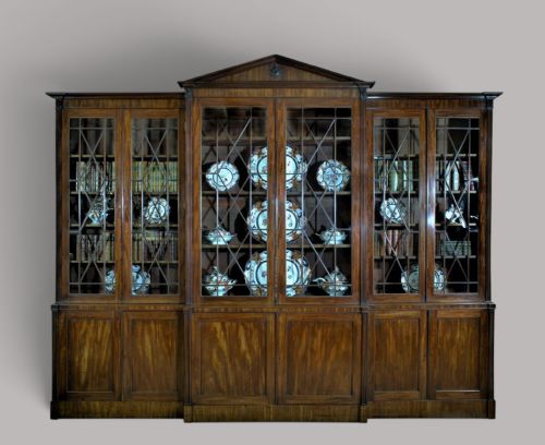 George III Mahogany Breakfront Bookcase, Attributed to Gillows, with Provenance