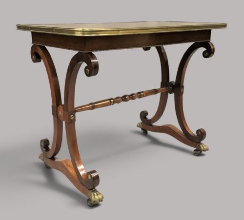 A Smart Regency Rosewood Brass Mounted Centre Table