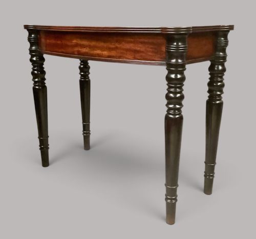 George IV Mahogany and Ebonised Bow Fronted Side Table