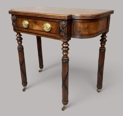 Regency Mahogany and Ebony Stylish Side Table; of an Eccentric Design