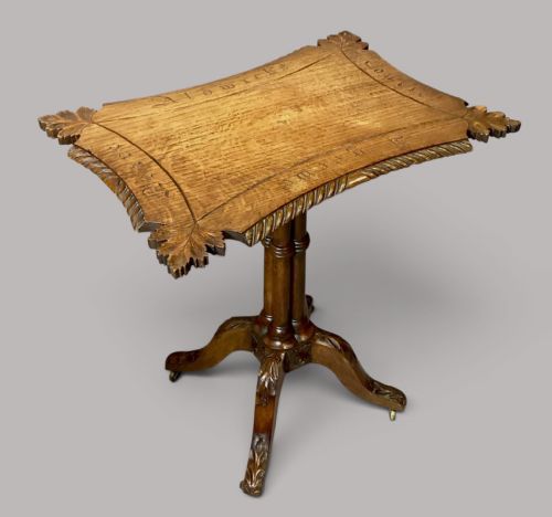 Regency Figured Oak Low Occasional Table; Aldwicke Court / Original Low Proportions