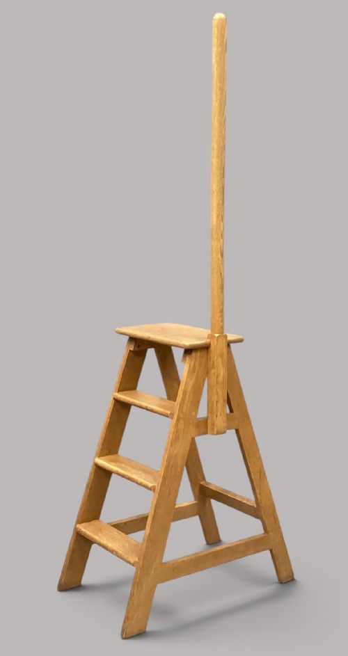 C19th Golden Oak Set of Library Steps