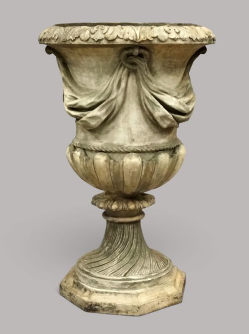 Large Regency Neoclassical Plaster Urn; of Campana Form