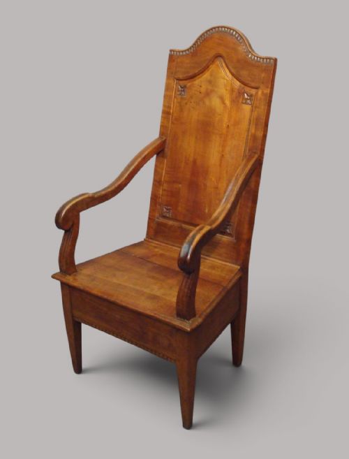 C18th French Fruitwood Open Armchair; Good Colour and Patination