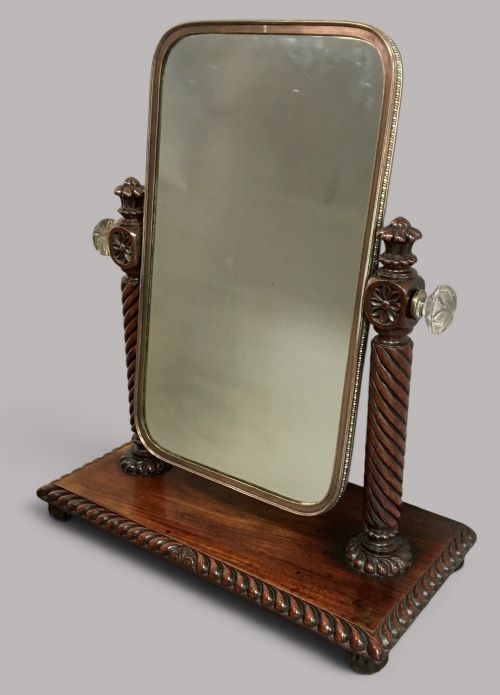 Regency Anglo Indian Padouk Dressing Mirror; Highly Unusual and Large Proportions