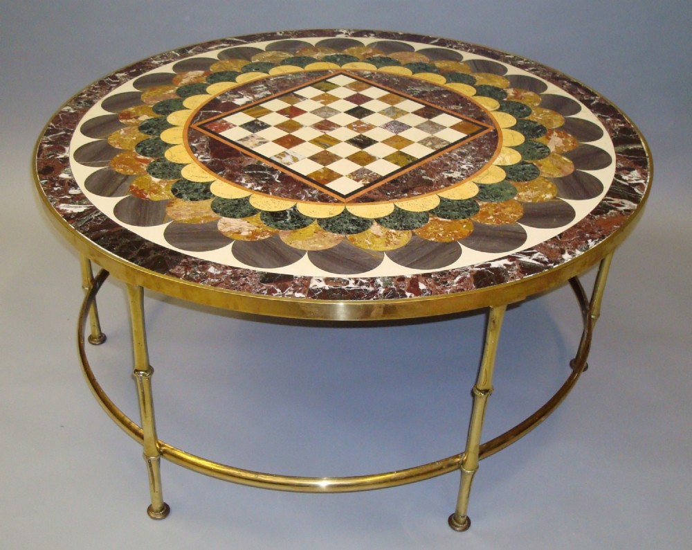 An impressive large C19th specimen marble coffee table