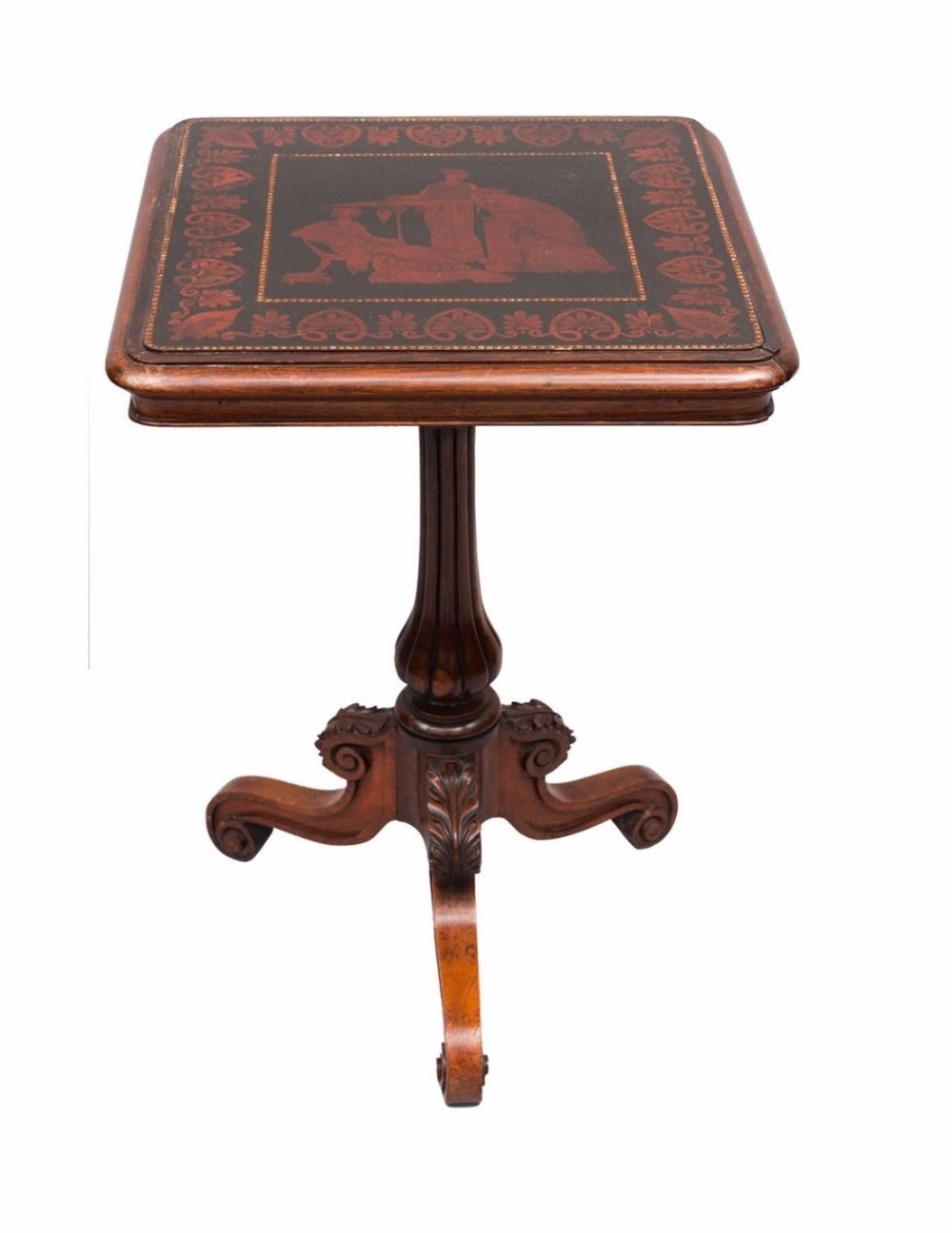 Regency Rosewood Occasional Table with Classical Painted Top
